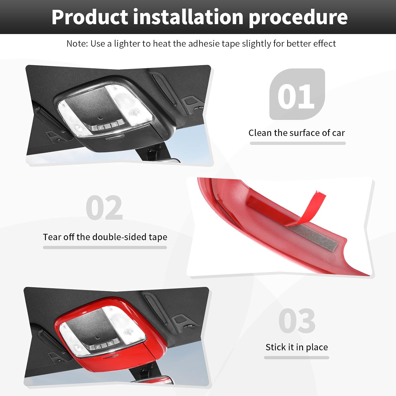 Cherocar Roof Reading Light Dome Light Map Light Overhead Interior Light Cover Trim Fit for 2011-2026 Dodge Charger/Durango/Chrysler 300C Roof Reading Lamp Decals Sticker Kits Interior Accessories