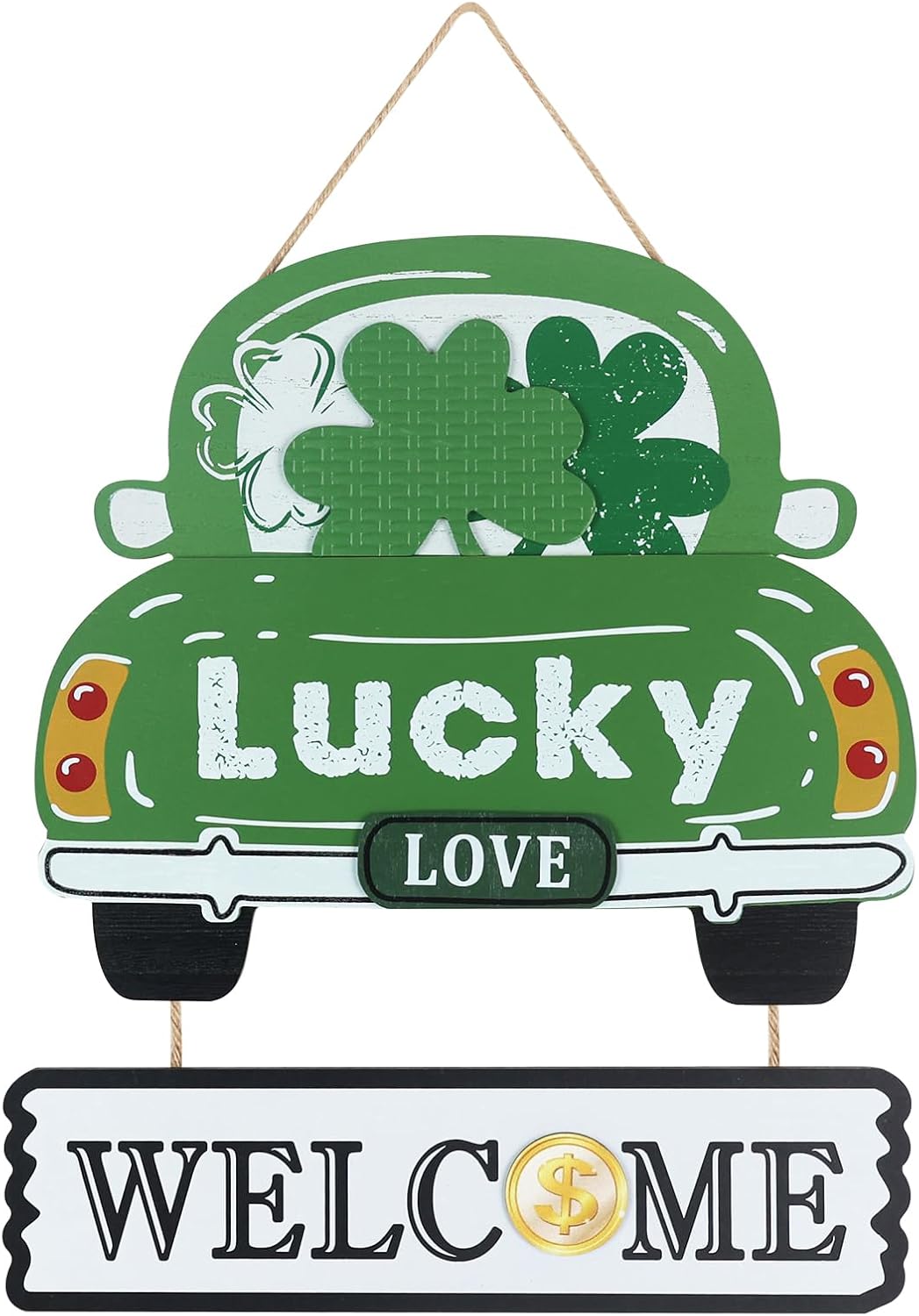 St Patricks Day Decorations, DEWBIN Shamrock Truck Hanging