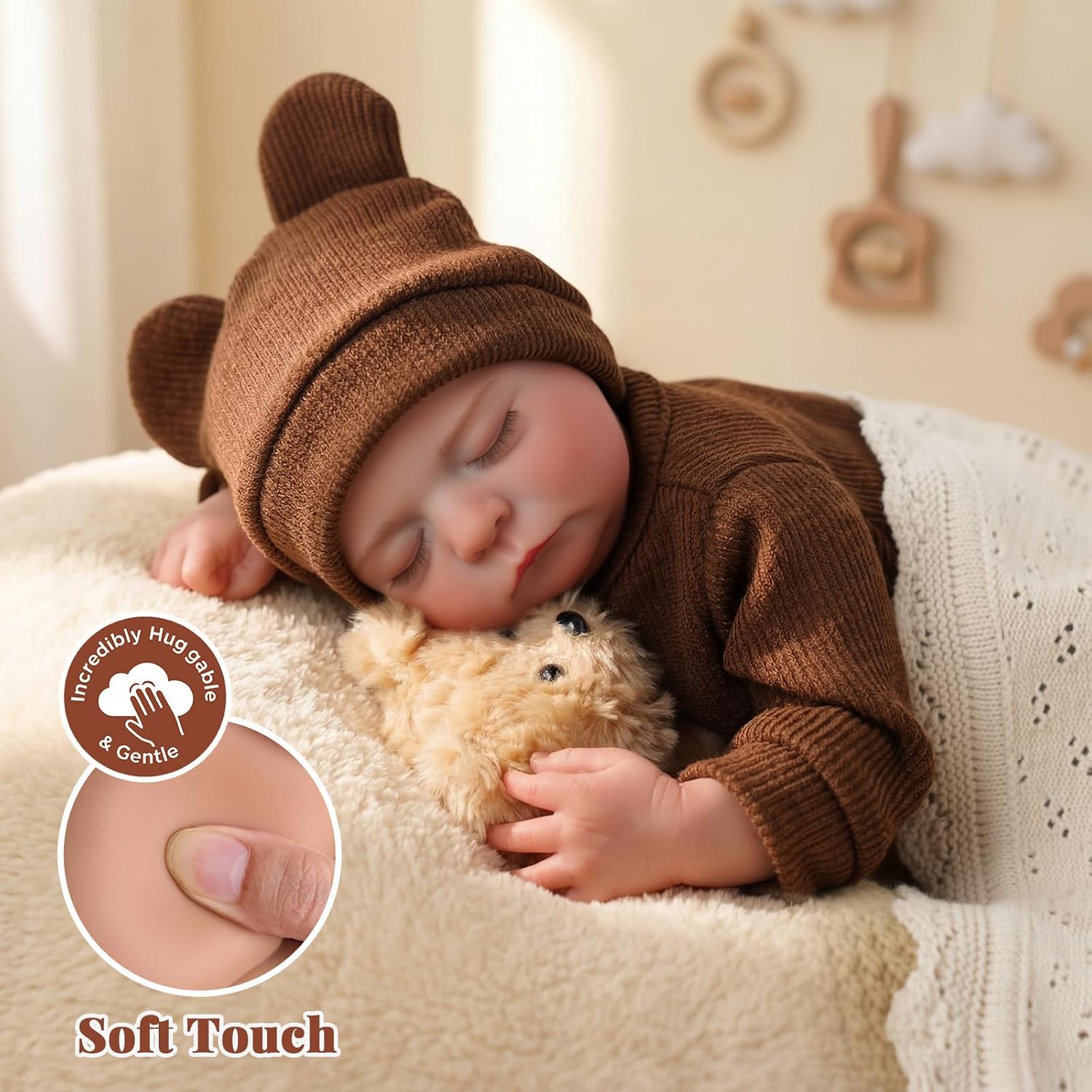 BABESIDE Reborn Baby Dolls Boy - 17- Inch Realistic Lifelike Real Baby Doll Soft and Cuddly Boy Doll Real Life Baby Dolls Gifts for Kids Age 3+ and Collectors