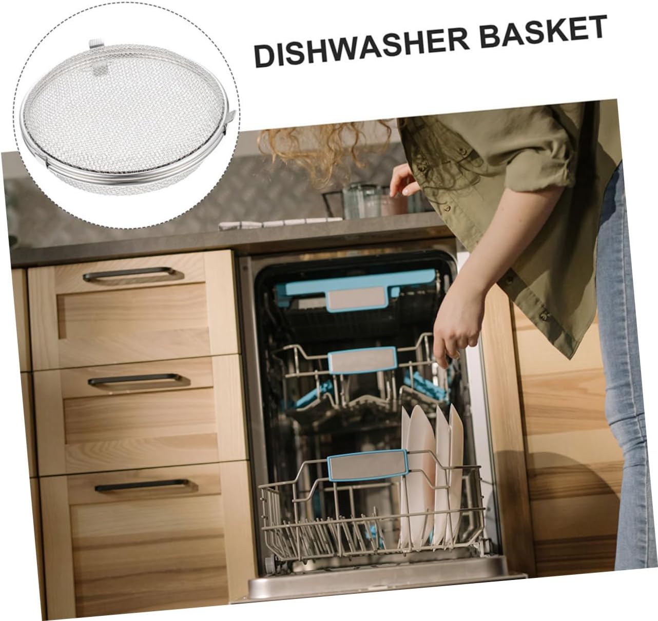 1pc Stainless Steel Dishwasher Basket Large Capacity Silverware Mesh Organizer Kitchen Utensil Holder