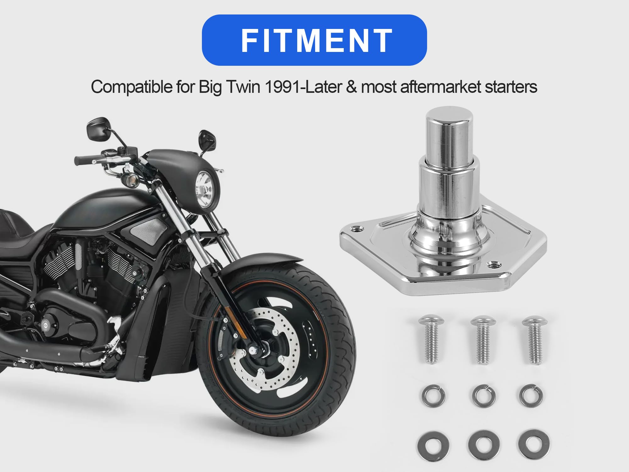 Cubierta de solenoide para motocicleta, botón de arranque, cubierta de botón de arranque compatible con Harley Davidson 1991-2017 Softail Dyna Sportster Big Twin, cromada