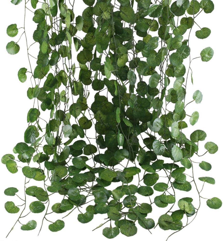BS AMOR Artificial Garland Circular Leaf Creeper | Wall Hanging | Speacial Ocassion Decoration Pack of 8 strings
