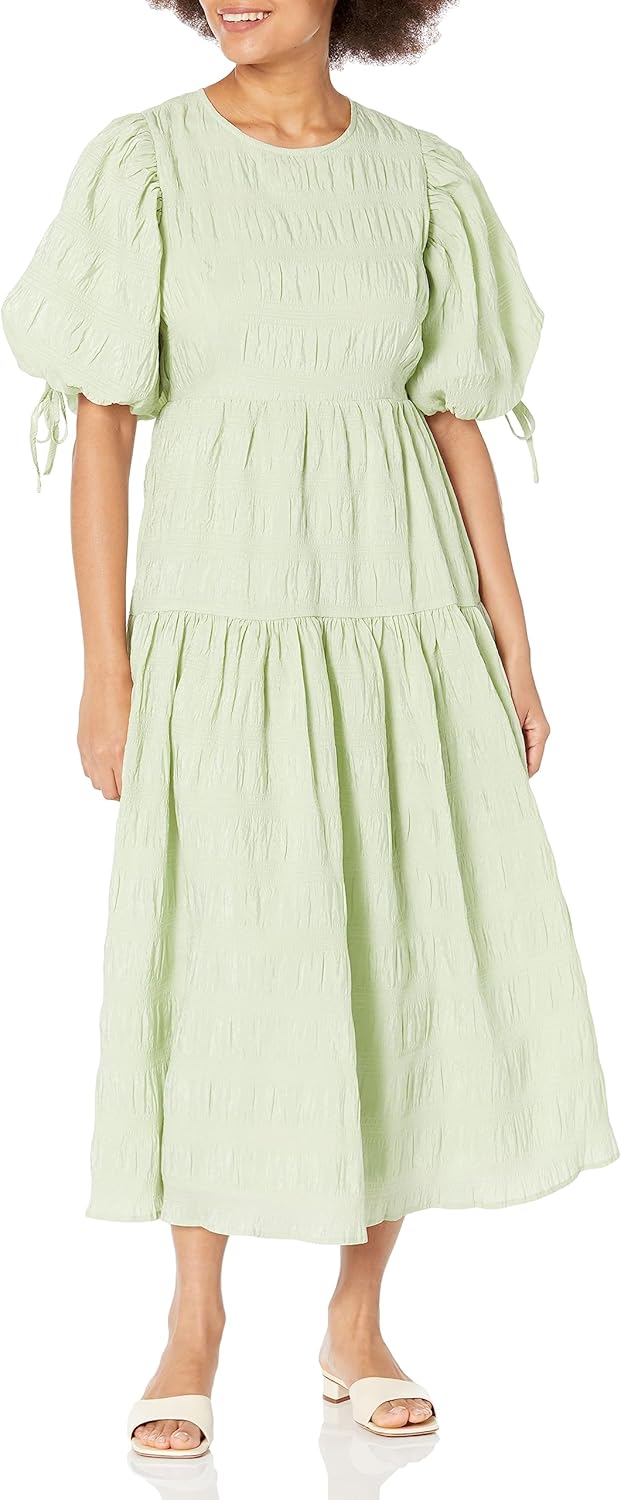 Moon River Womens Tiered Backless Midi Dress