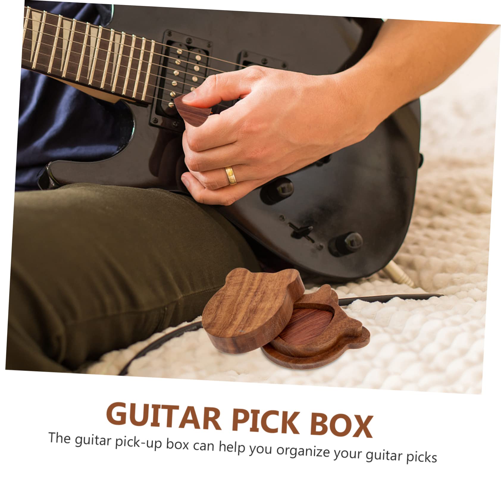 TOYANDONA 4sätze Gitarre Holz Plektrum Set Mit Praktischer Aufbewahrung Akustikgitarre Picks Und Stabiler Plectrum-Halter Für Optimale Fingerfertigkeit Und Einfaches Spielen