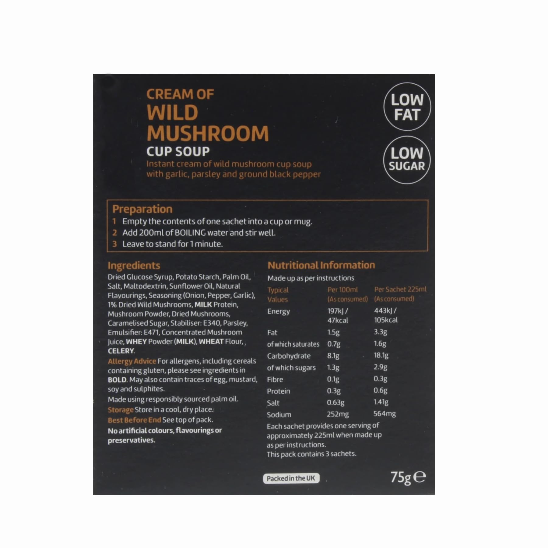 Ainsley Harriot Instant Cup Soup - 4 Pack Bundle - Wild Mushroom and Chicken and Leek (12 Sachets Total)