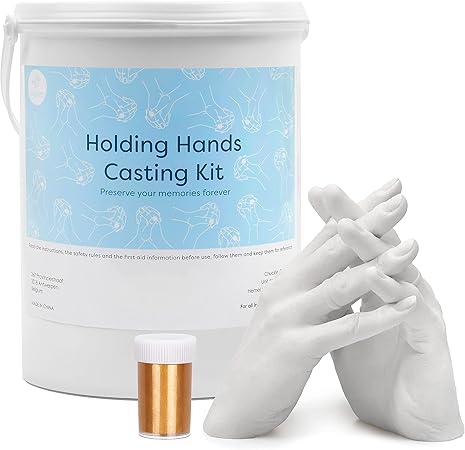 Chuckle Kit De Moulage De Main Empreinte 3d Avec Peinture Doree Facile A Utiliser Cadeau Original Souvenir Pour La Famille Les Couples Amazon Fr Bebe Et Puericulture