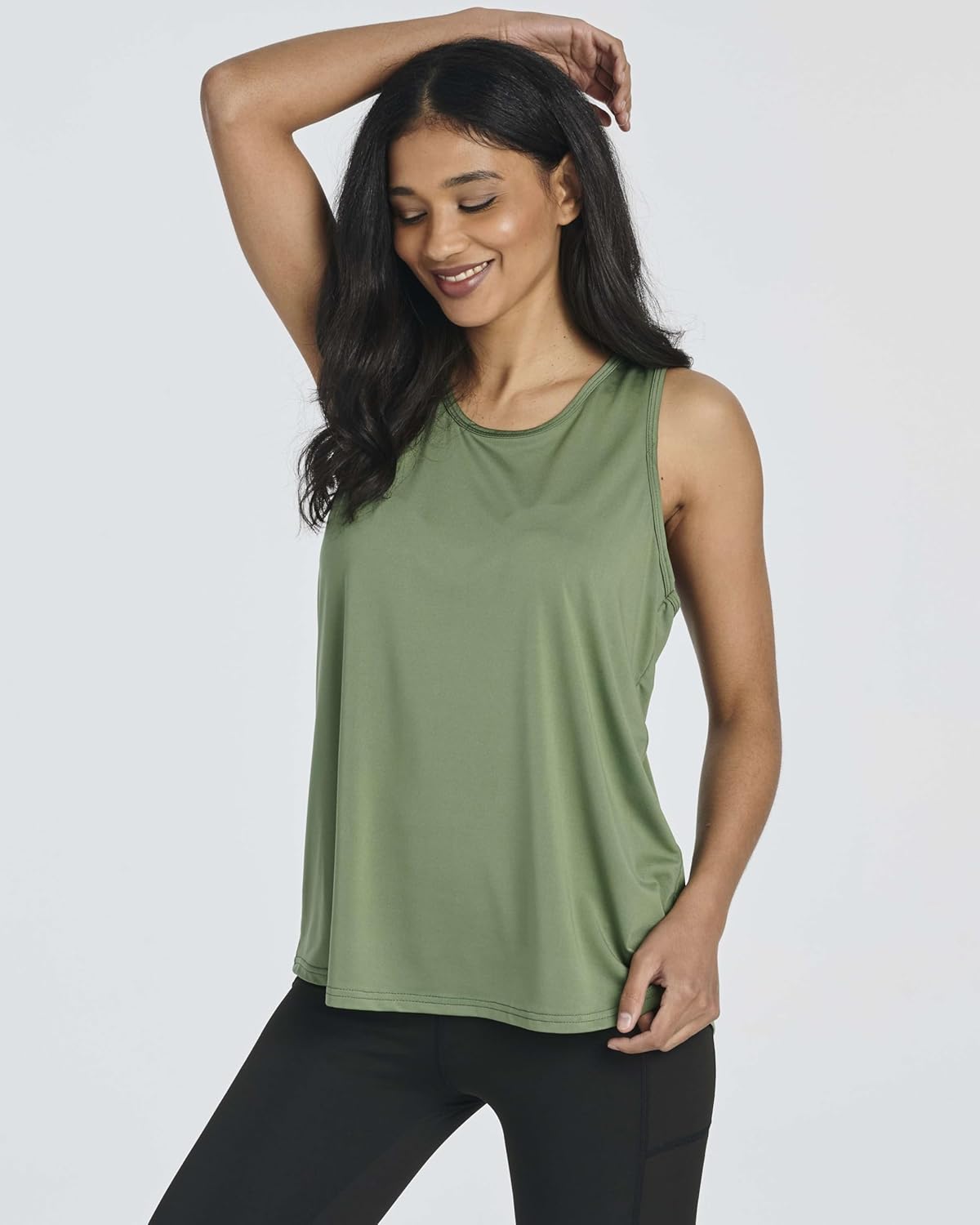 Real Essentials 5 Pack: Women's Racerback Athletic Tank Top Mesh Back Dry-Fit Sleeveless Shirt for Workout Running Gym (Plus) - Image 2