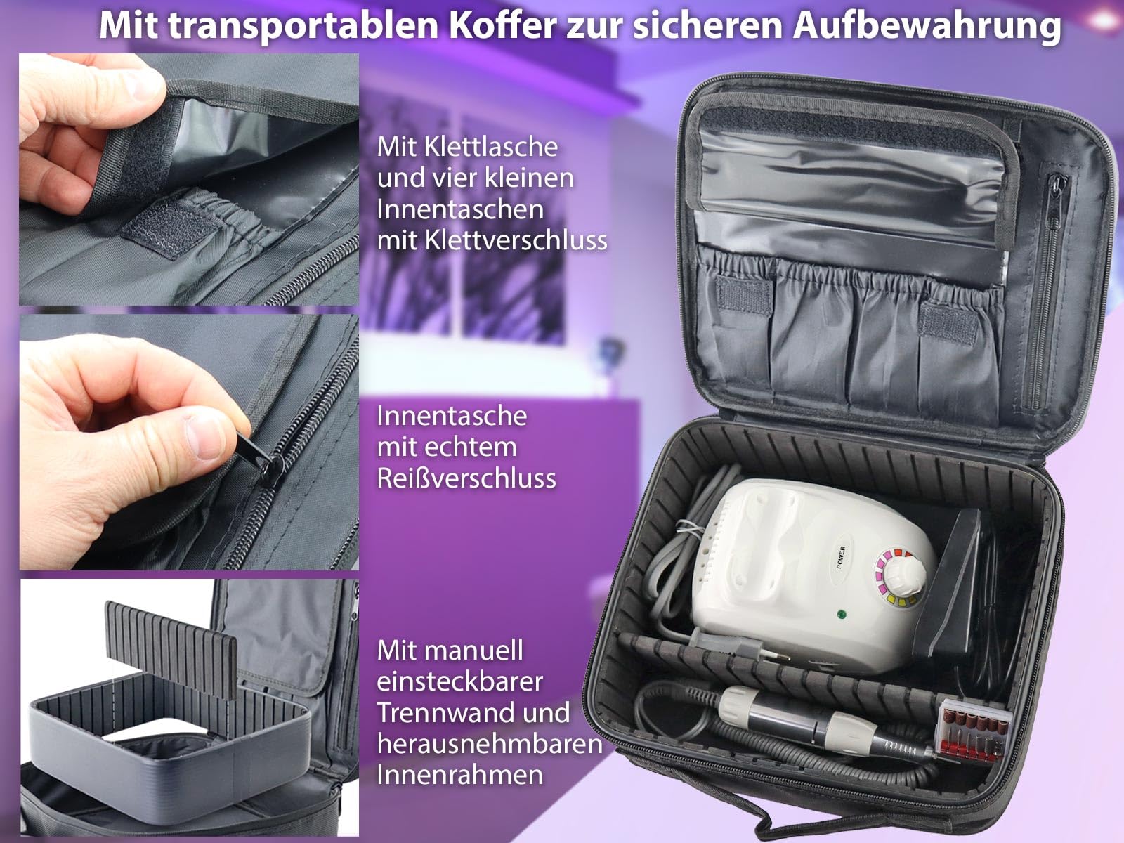 Profi Maniküre- Pediküreset als elektrisches Nagelpflegeset mit 30000 U/min
