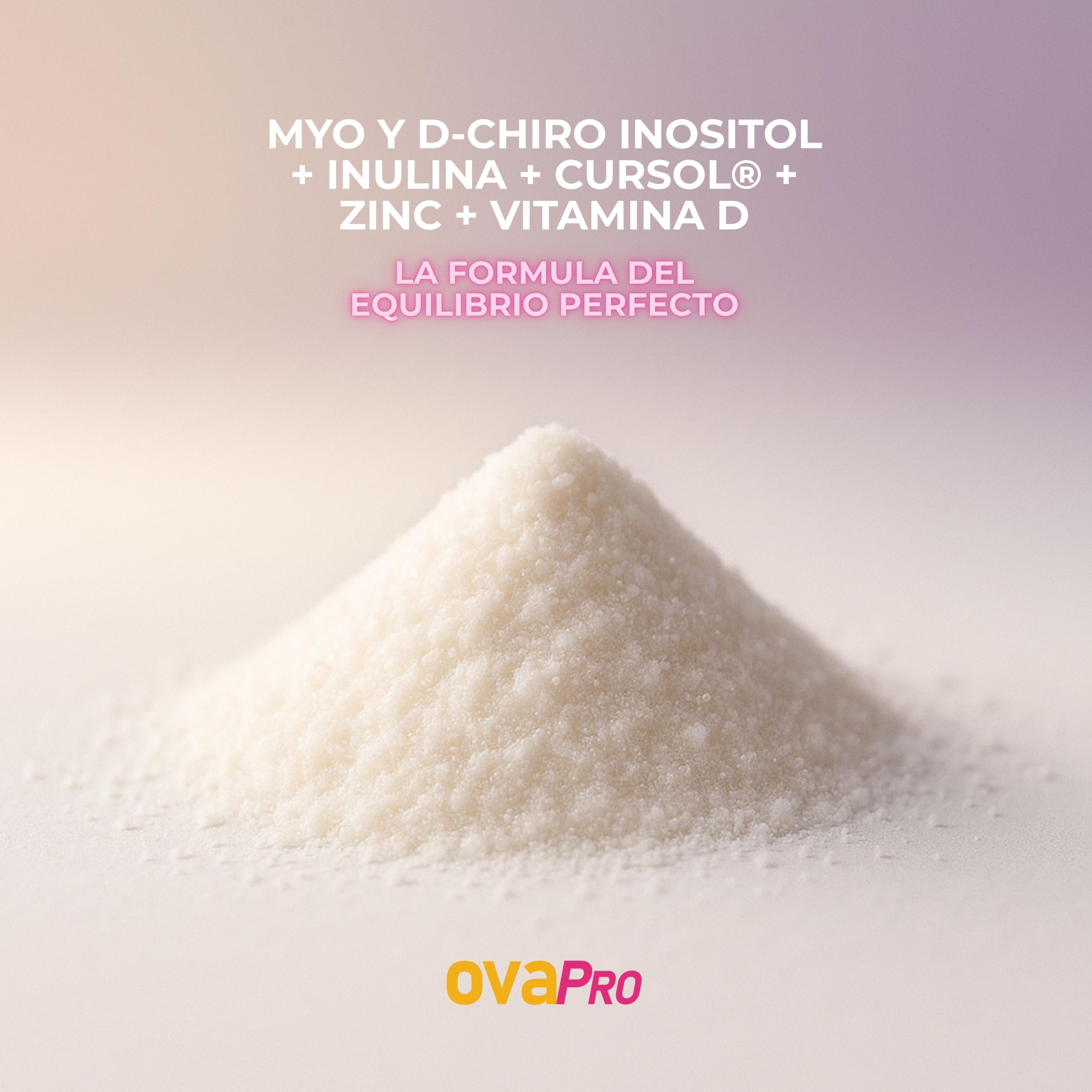 Inositol Myo & D-Chiro 3000mg – OvaPro Woman en Polvo con Vitamina D3, Zinc y Curcuma Cursol®, Equilibrio Hormonal Natural, Energía y Bienestar Femenino, Fórmula Suave para el Organismo (Sin sabor)