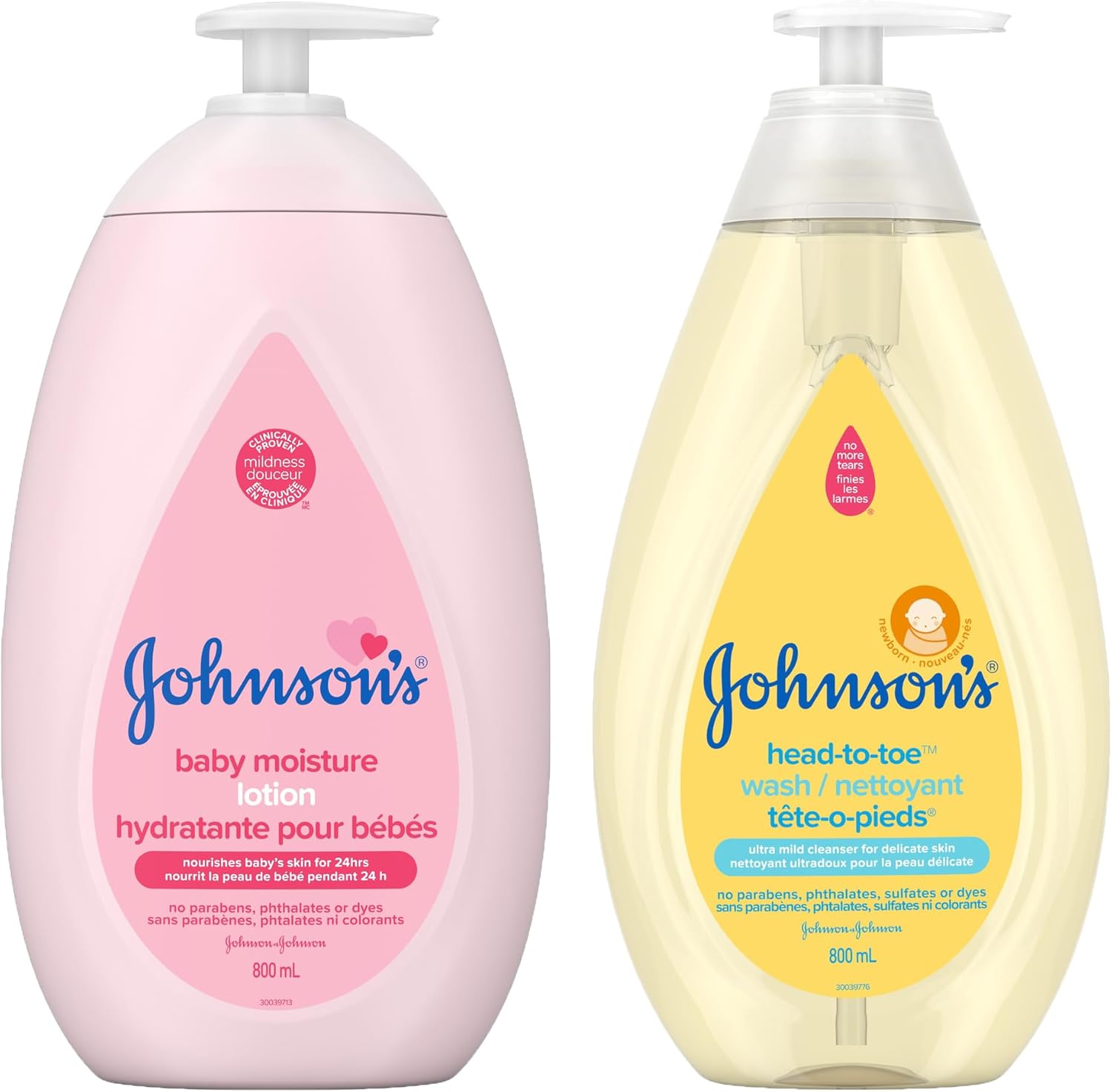 Johnson's Baby Wash and Shampoo for Baths, HeadtoToe, Tear Free, 800