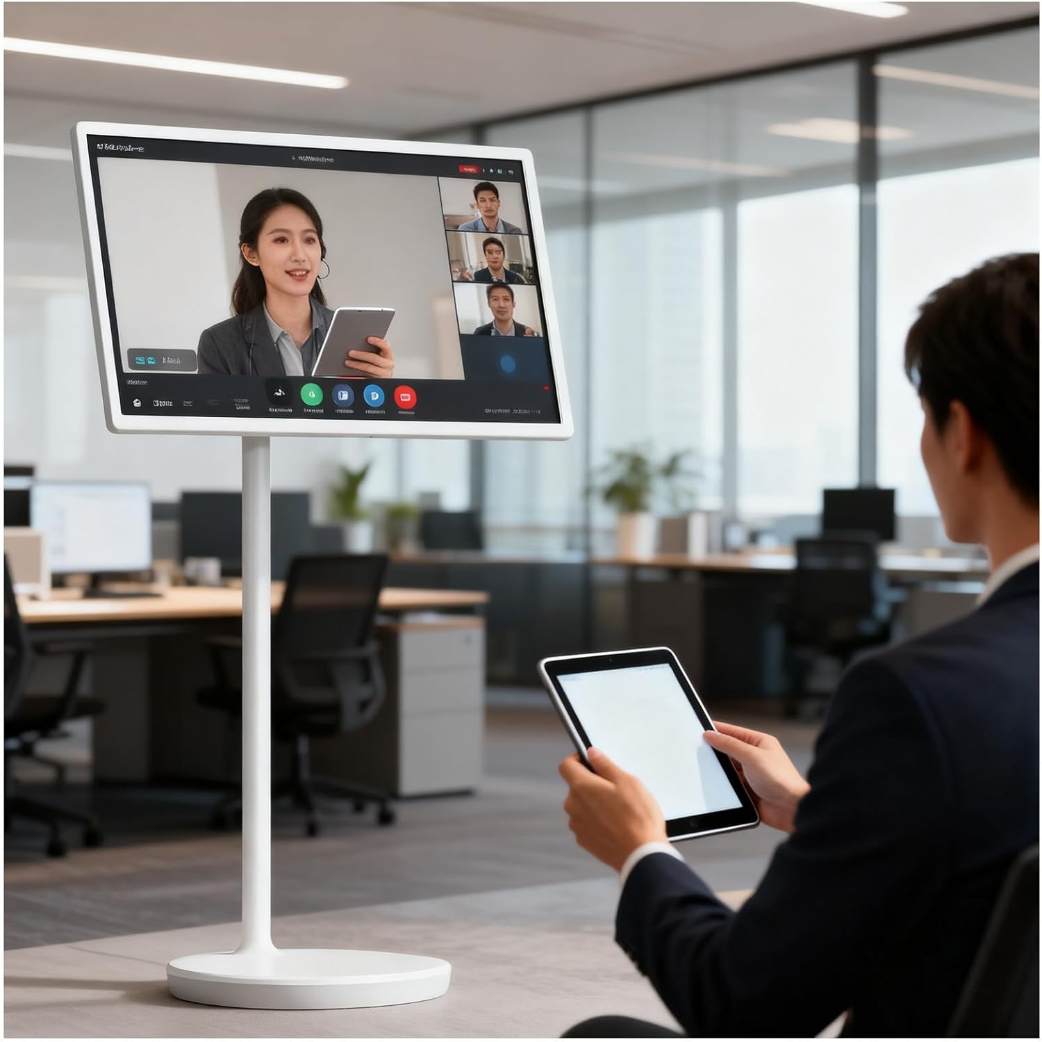 21.5"/24"/27"/32" Portable Touch-Screen-Monitor | 4+64gb/8+128gb | 1080p/4k Portable Tv On Wheels | Android Os | ± 90° Swivel Rotation | Remote Control | 60hz Refresh Rate 21.5IN-8+128GB(1080P)