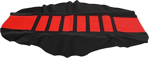 Miniatura 4 de X AUTOHAUX Universal Motorcycle Pit Dirt Bike Funda de asiento suave de piel sintética antideslizante Cojín de asiento rojo y negro