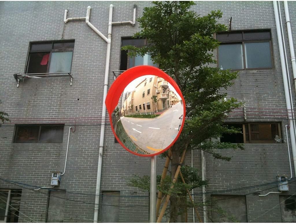 Parking Lot 80CM Blind Spot Mirrors Clear Picture with A Hat Outdoor Safety Mirror Suitable for Various Turn Wide-Angle Lens Safety (Color : B Size : 80CM)