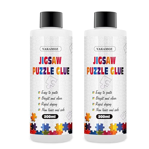 Miniatura 6 de YAKAMOZ Pegamento transparente para rompecabezas con aplicador de precisión, no tóxico, de secado rápido y soluble en agua para rompecabezas