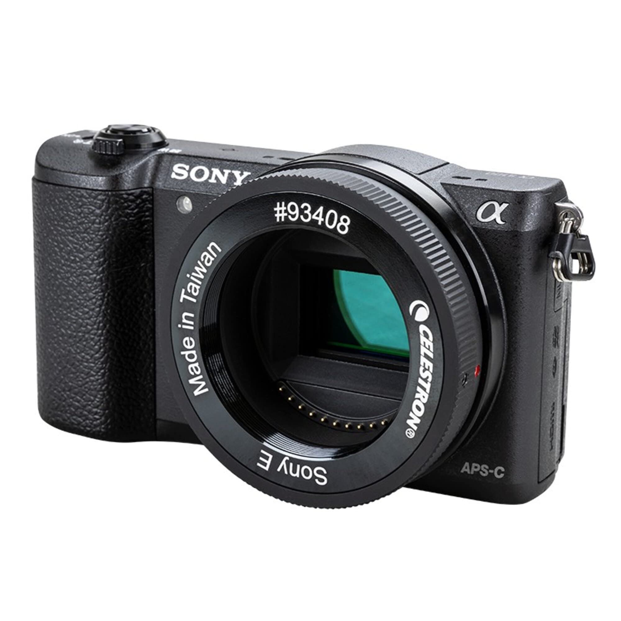 Celestron 93408 Sony E-Mount T-Ring - Bague au filetage T2 de 42 mm pour imagerie terrestre et céleste, compatible avec les appareils photo sans miroir Sony E et les adaptateurs T Celestron, noir