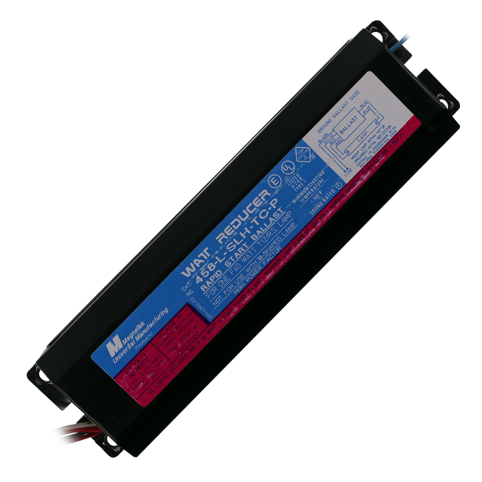 Magnetek 458-L-SLH-TC-P Rapid Start Fluorescent Ballast, 1-Lamp