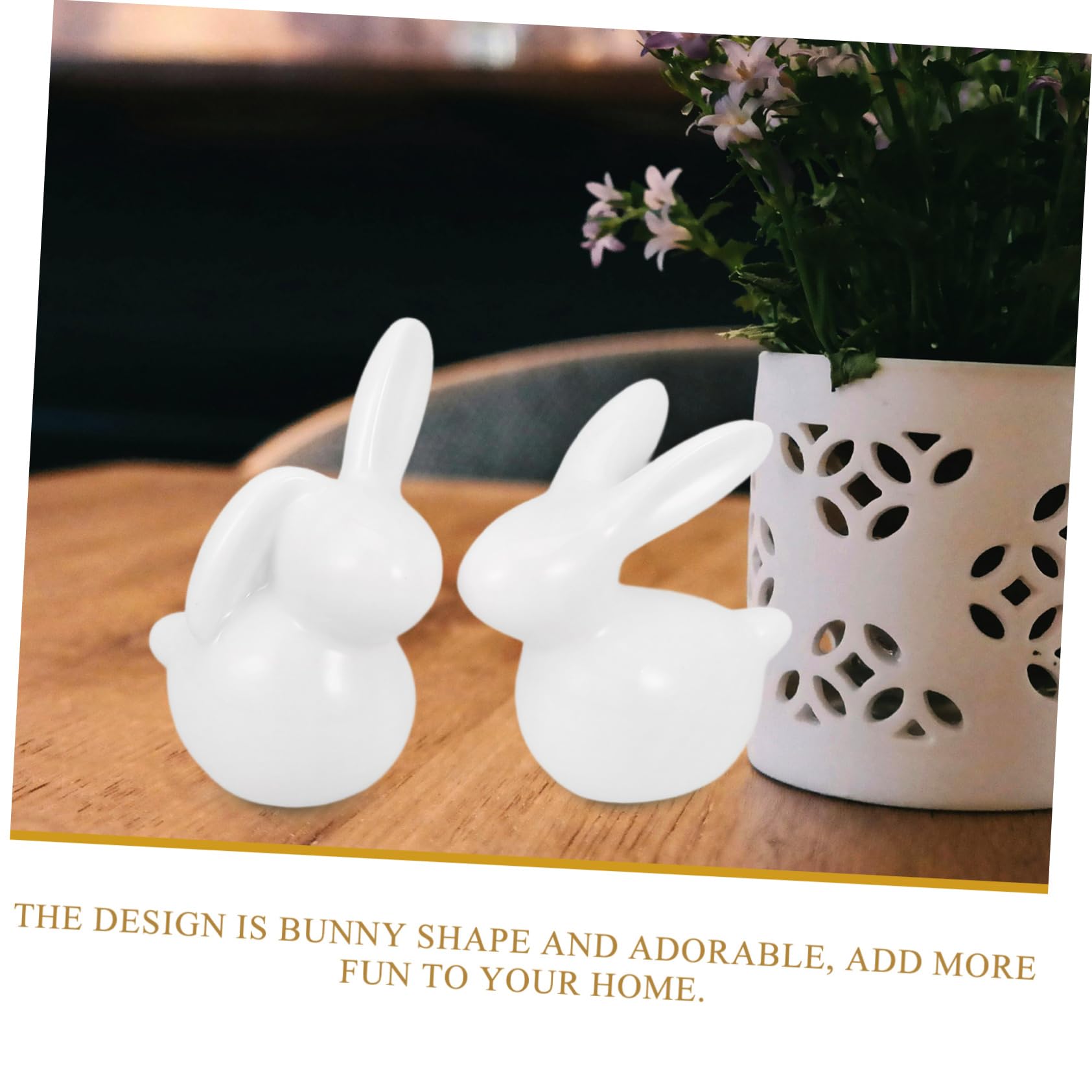 Amosfun Coniglietti in Ceramica Bianca e Idea Regalo Set 5 Pezzi Accessori Creativi e Delicati Decorativi per Casa e Studio per Arredamento
