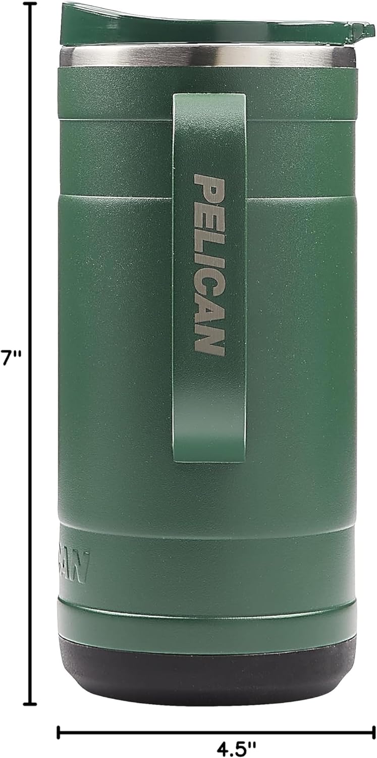 Pelican Hydration Pelican Ridge™ 18 oz Vacuum Insulated Tumbler - Recycled Stainless Steel Double Wall Travel with Dual Lid, Powder Coated Insulated Coffee Mug For Hot Cold Drinks, Hunter - Image 15