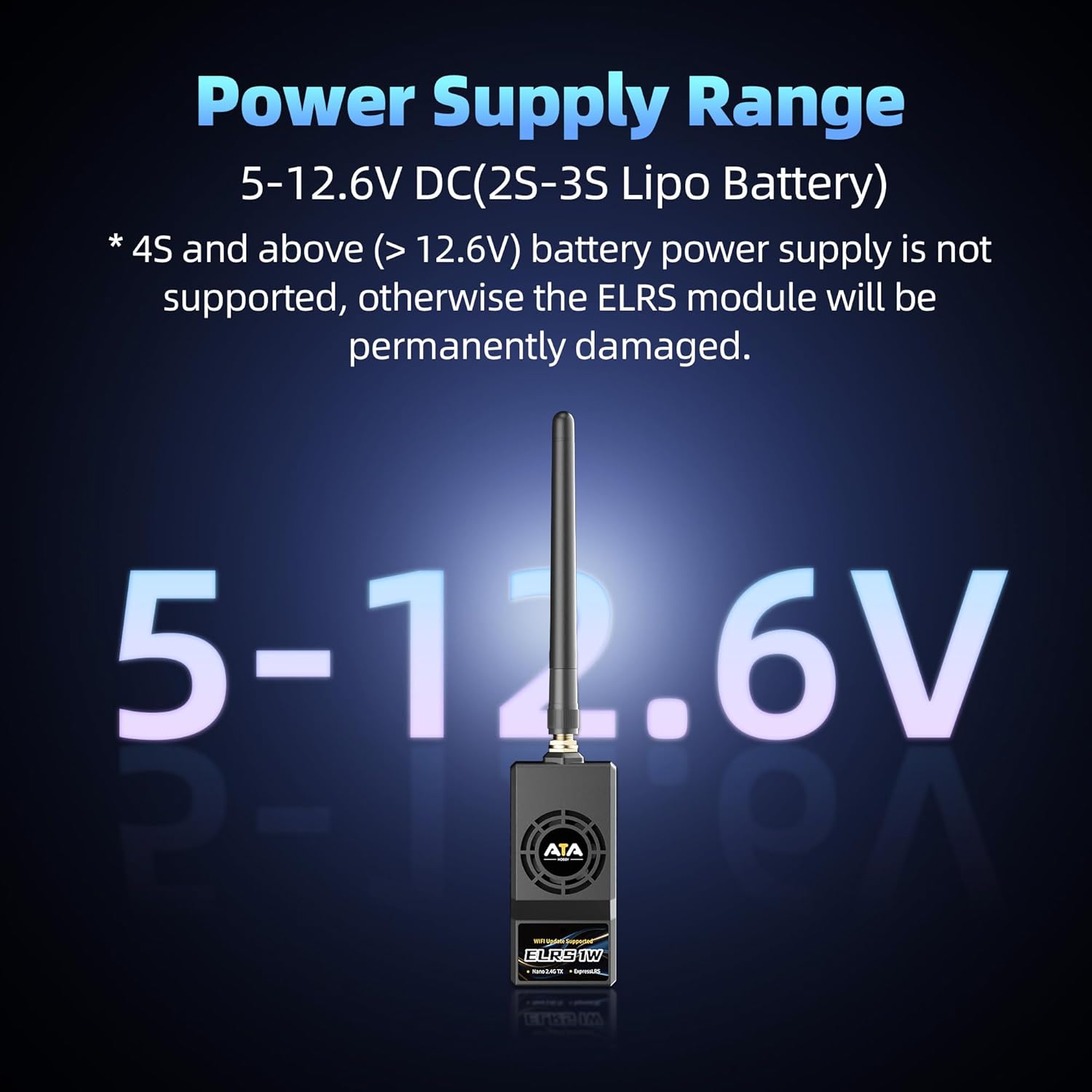 Radiolink ATA ELRS 2.4G Nano OpenTX Module, Max 1W High Power, 1000Hz Refresh Rate, Internal Cooling Fan, Compatible with T12D, T16D and Radios with Nano/Lite Module Bay (Not for JR Bay)