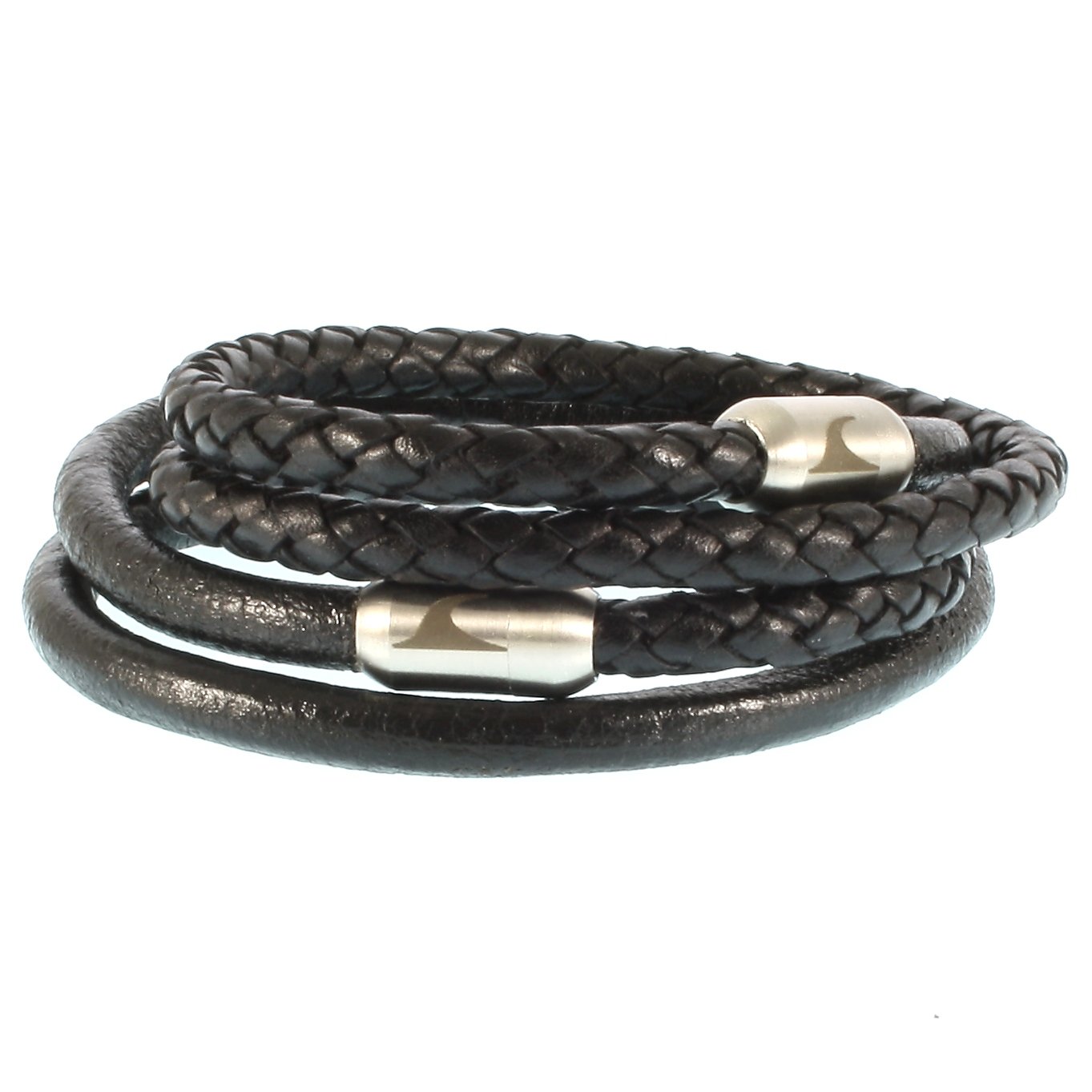 Echt Leder-Armband Malibu RG Schwarz Männer Herren