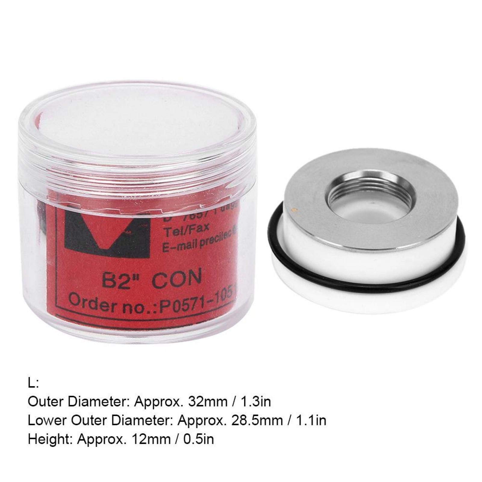 Boquilla láser Anillo de cerámica, fibra láser Anillo de cerámica Hilo M11 de alta sensibilidad para cabezal de corte láser S/L(L(diameter 32mm))