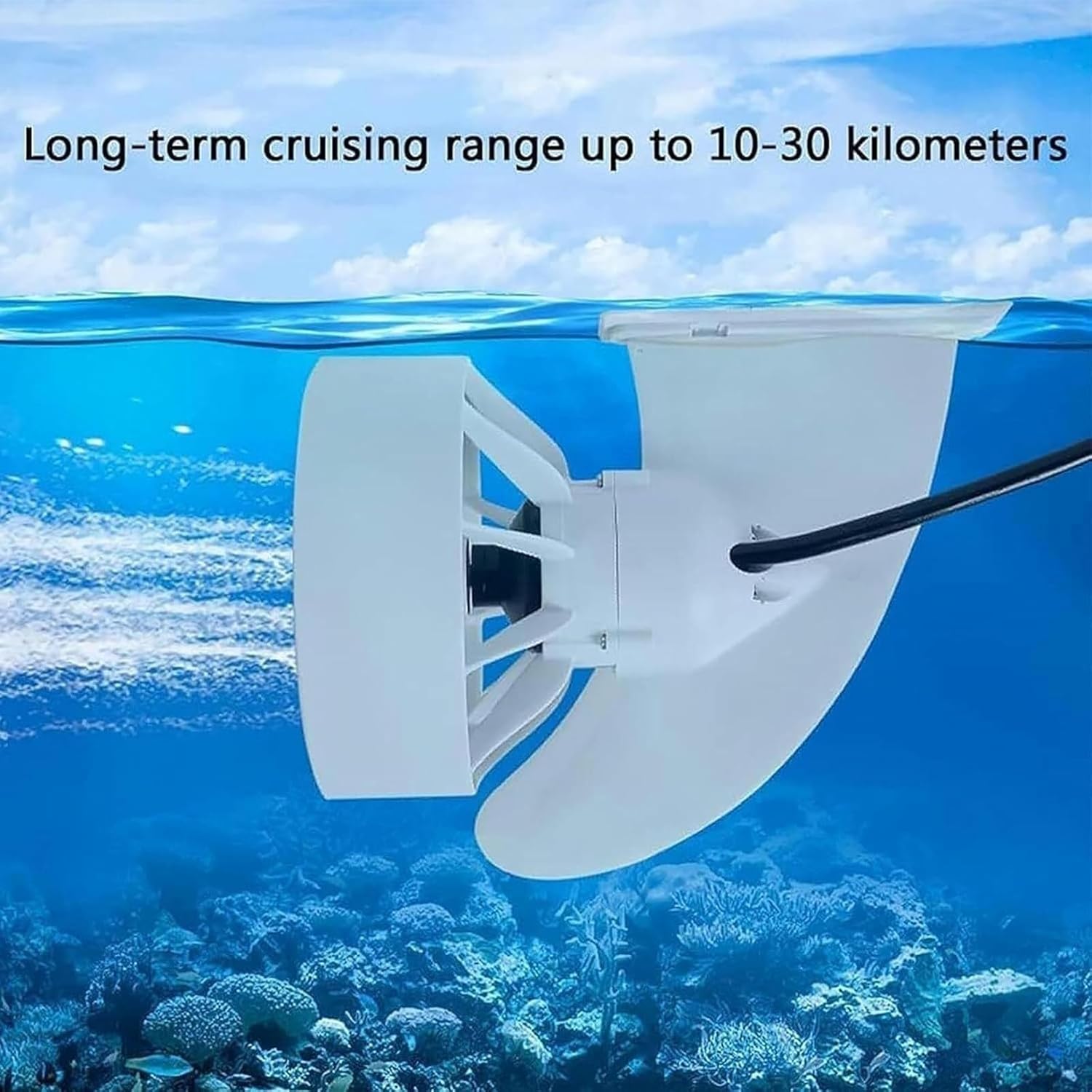 Surfboard Electric Fin Electric Motorized Fin Surfboard, 380W Fins Propeller with Brushless Motor, Remote Control