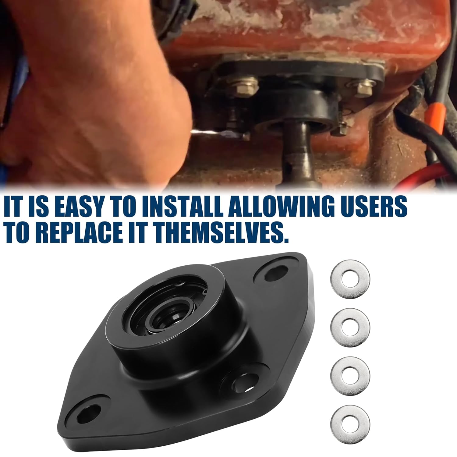 Drive Shaft Bearing Housing Assembly for Kawasaki PWC 650 750 900 1100 Bulk Head Hull Seal Pump，Replacement for 13091-3730 13280-3730 13280-3756 13091-3718
