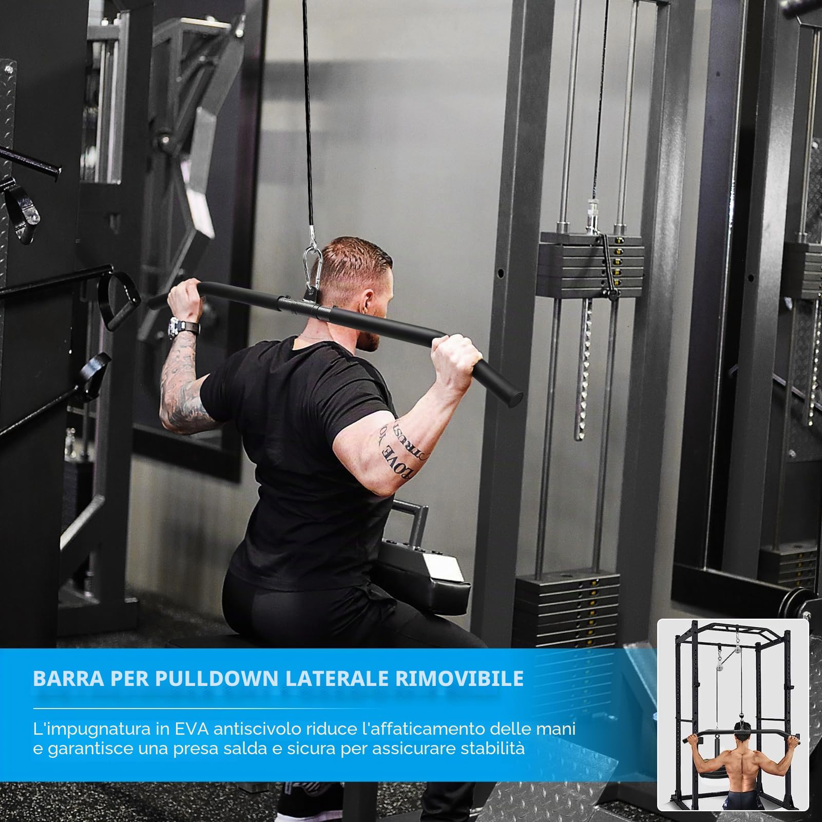 Carrucola Palestra,Puleggia Palestra Doppia Carrucola Cavi Palestra Multifunzione Lat Machine Palestra Casa per Allenamento della Forza dell’upper Body