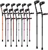 Ossenberg Comfort Grip Closed Cuff Double Adjustable Crutches – Textured Black - Pair | Height Adjustable Elbow Crutches for Men Women Adults Arthritis Comfort Anatomic Handle Forearm Ergonomic