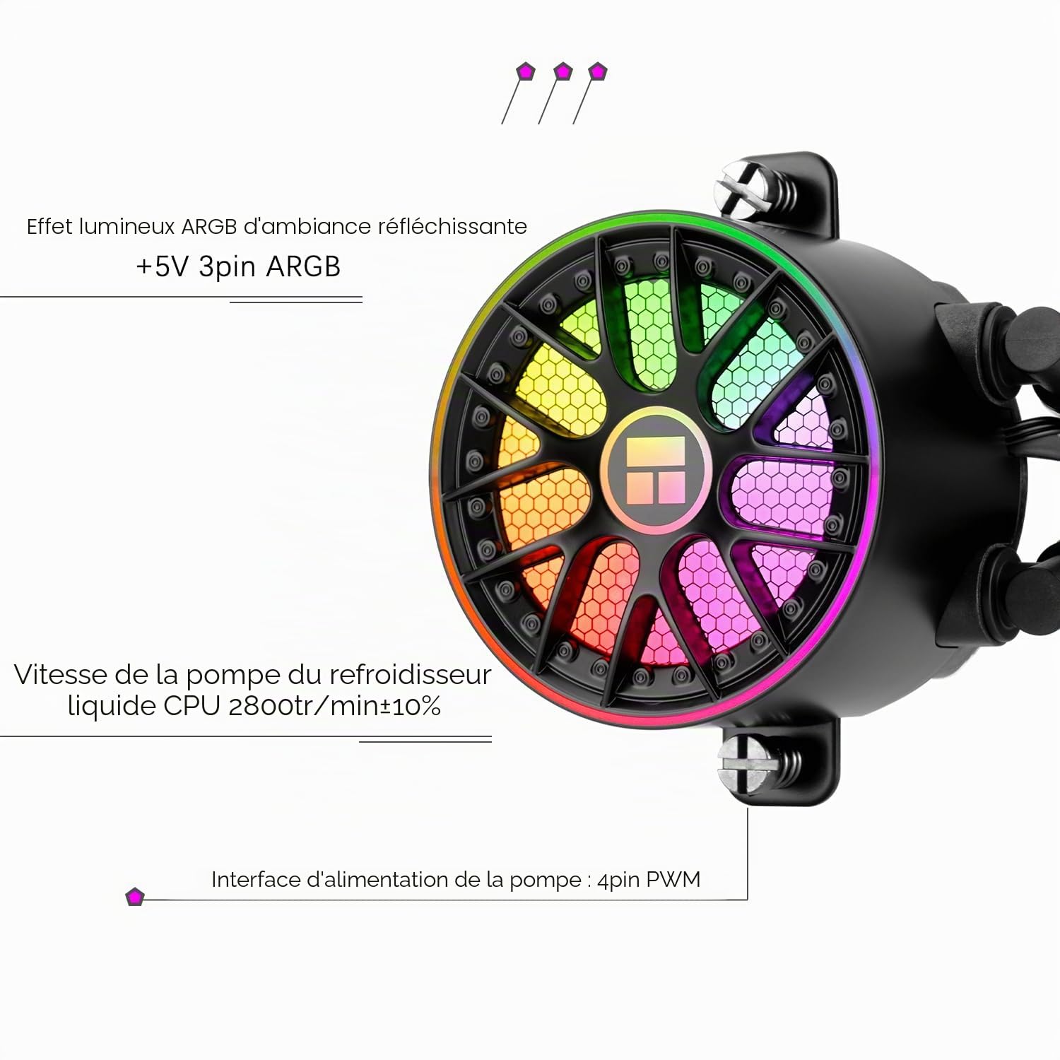 TR-Thermalright AQUA ELITE 240 V6 ARGB Noir Refroidisseur liquide, refroidissement Aio 240mm, ventilateurs double PWM - ARGB, pour AM4/AM5, Intel LGA1851/1700/115x/1200 (Noir)