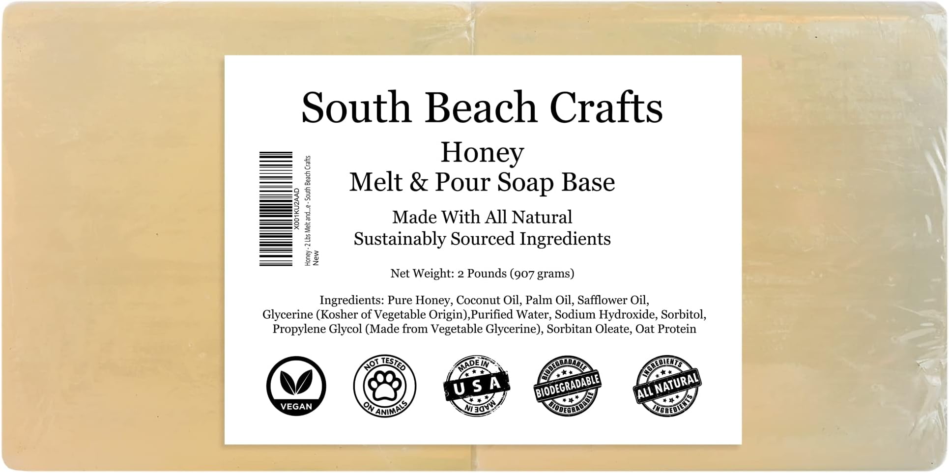 Honey - 2 Lbs Melt and Pour Soap Base - South Beach Crafts