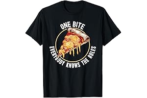 Funny One Bite Everybody Knows Rules Pizza Food Lover T-Shirt