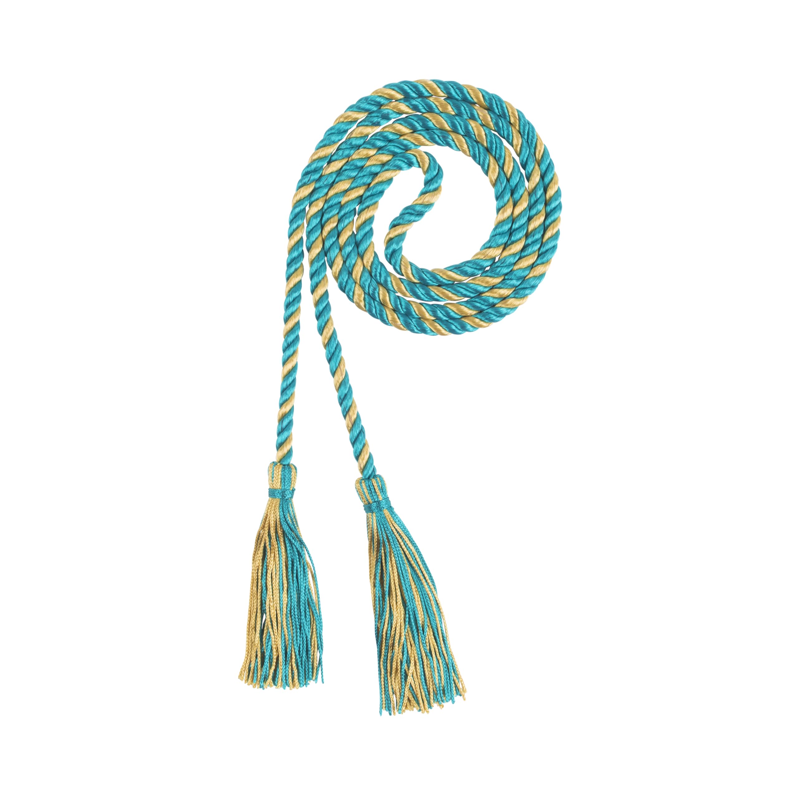 Tassel Depot Graduation Honor Cord - Teal/Roman Gold - Every School Color Available - Made In Usa