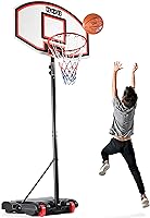 Play22 Adjustable Kids Basketball Hoop 5-7 FT Portable Stand with Wheels & Fillable Base - Indoor Outdoor for Youth Teens Adults