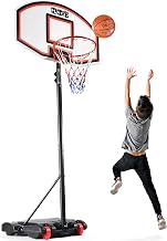 Play22 Kids Adjustable Basketball Hoop Height 5-7 FT - Portable Basketball Goals for Kids Teenagers Youth and Adults with Stand & Backboard Wheels Fillable Base - Great Indoor Outdoor Play