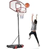 Play22 Kids Adjustable Basketball Hoop Height 5-7 FT - Portable Basketball Goals for Kids Teenagers Youth and Adults with Stand & Backboard Wheels Fillable Base - Great Indoor Outdoor Play