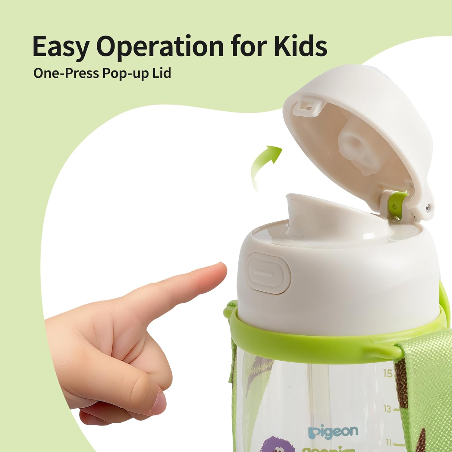 Pigeon PPSU Kids Water Bottle, 17oz/500ml – Dual Spouts, BPA-Free, Leak-Proof, One-Click Lid & Adjustable Strap, Durable for School & Outdoor, Ages 3+, Talkative and Friends - Image 5