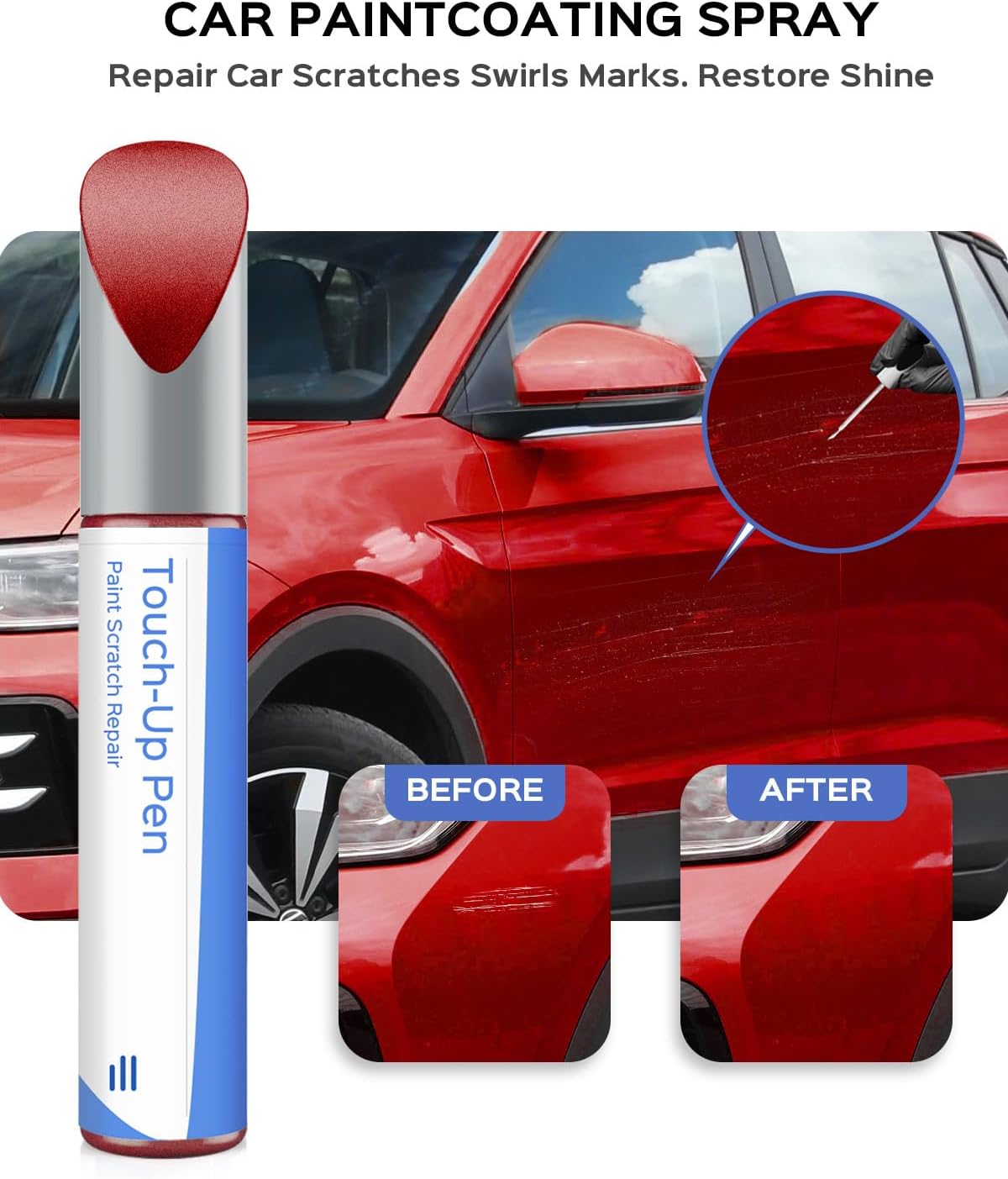 LY3D/G2 Tornado Red Touch Up Paint Compatible with Volkswagen Exact Match Chips and Nicks Touch Up