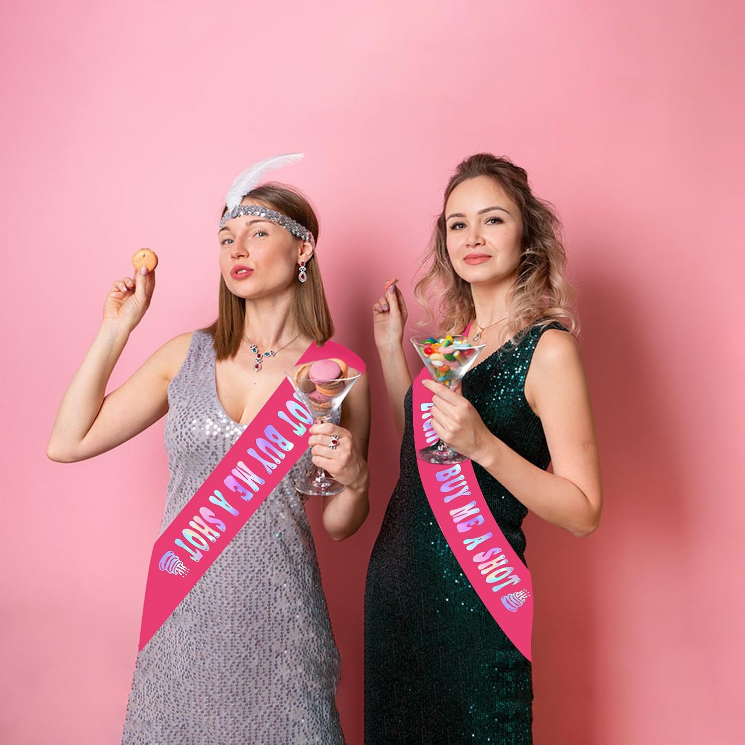 CUBACO Hot Pink 21&Hot Buy ME A Shot Birthday Sash for Girls, 21st Birthday Sashes for Women,It's My 21st Birthday Sash, Finally 21 Birthday Sash, Ideal Twenty One Sash Birthday Party Decorations