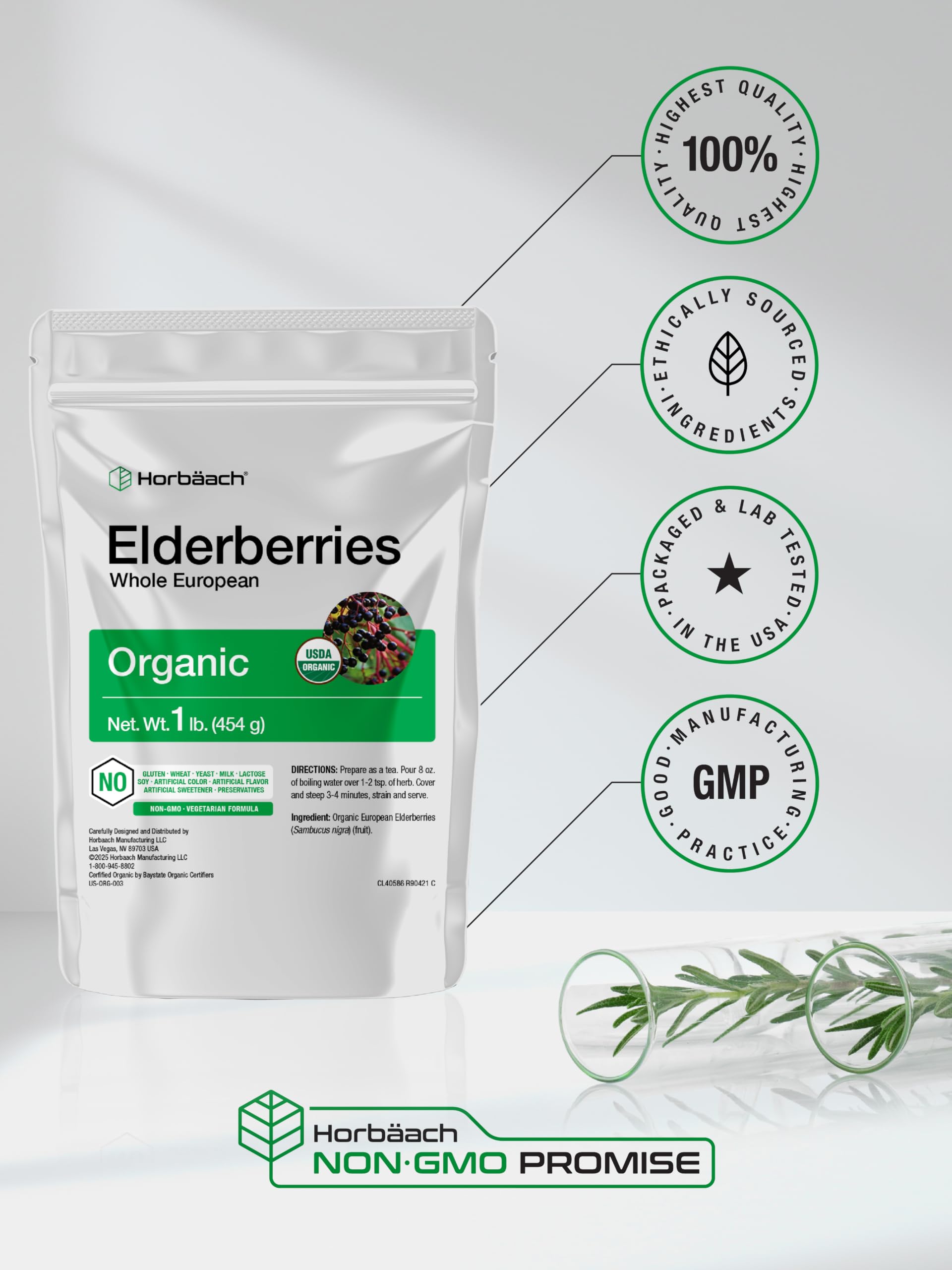 Horbaach Organic Dried Elderberries | 1lb Bulk — Amazon image 4