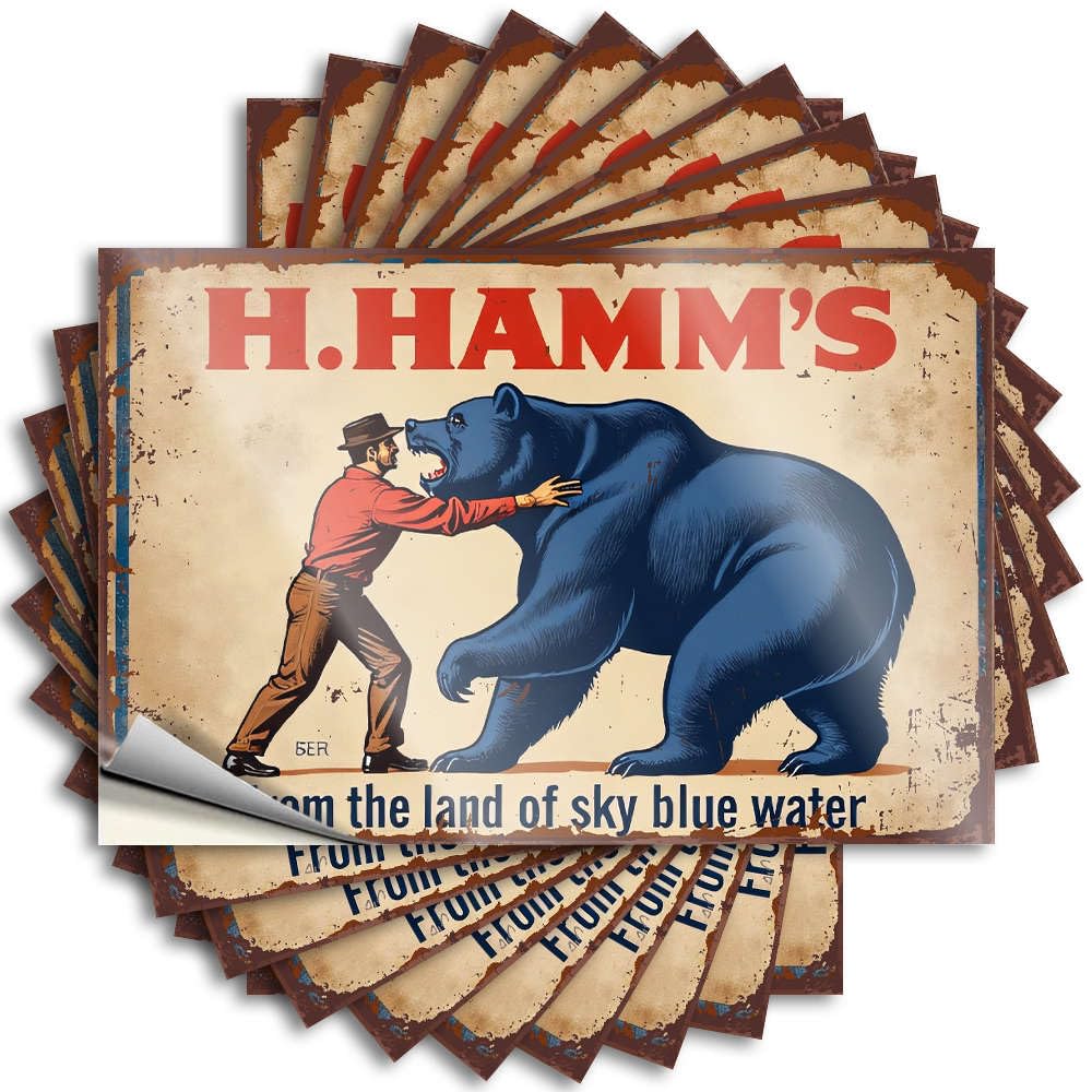 Emo Room Decor Decals - Book Coffee Case Hamm's Beer: from The Land of Sky Blue Water(12X18CM)