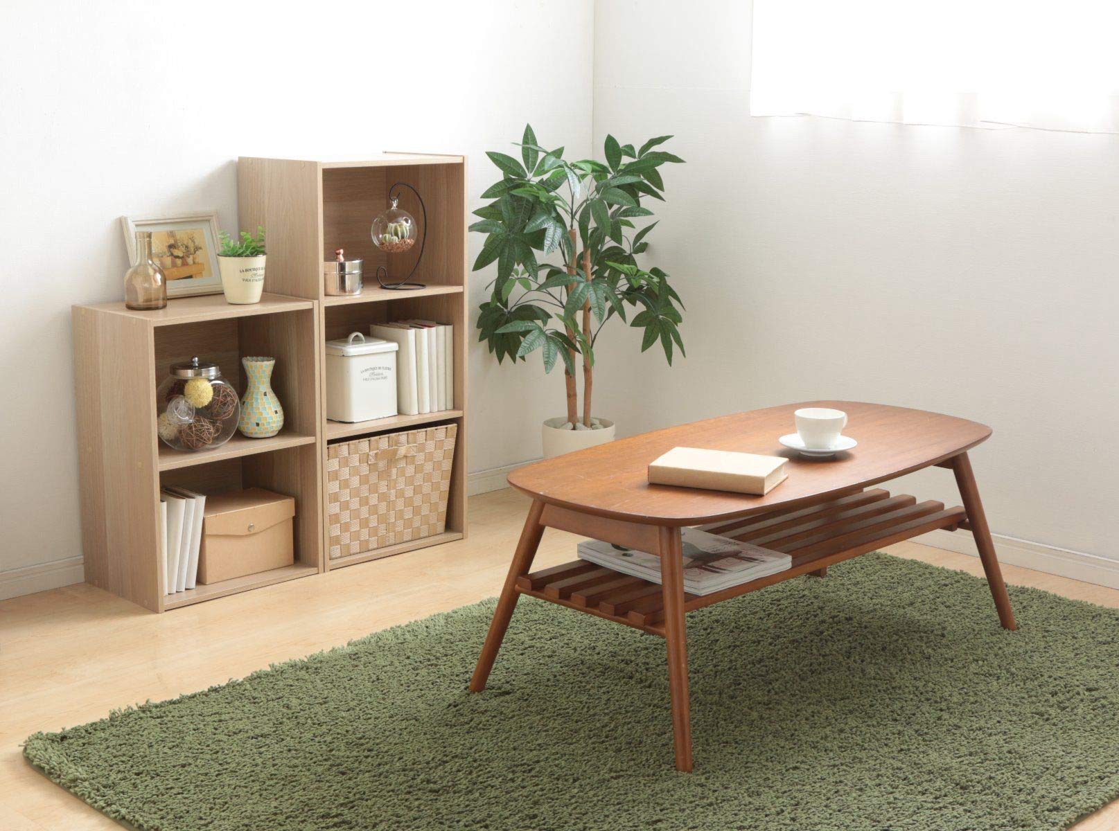 Iris Ohyama, Houten kast met planken / boekenkast / zijkast / basis opbergplanken, Modulair, Design, kantoor, woonkamer, slaapkamer - Basic Storage Shelf - CX-2 - AsBruin