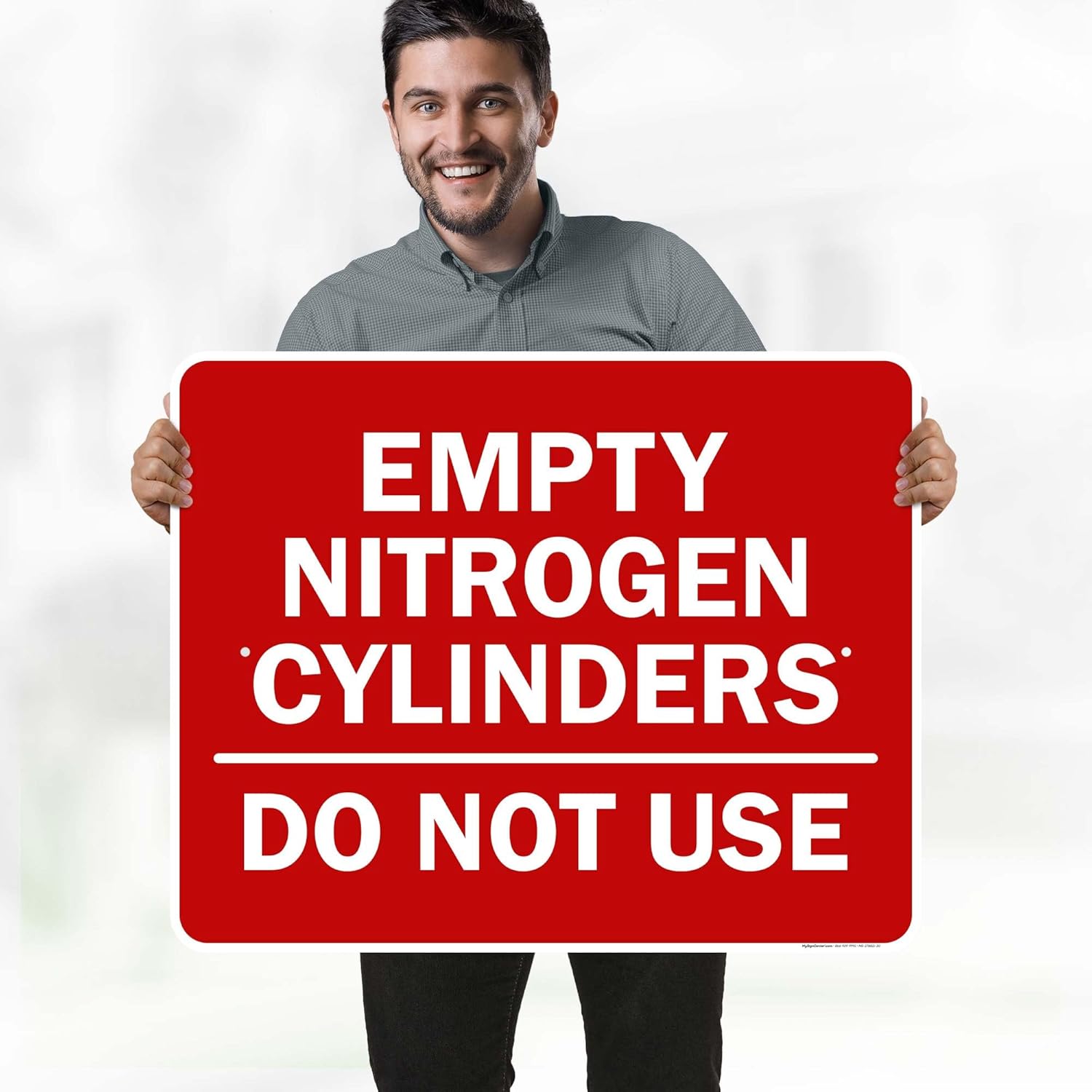 Empty Nitrogen Cylinders Do Not Use Sign, 24x30 Inches, Rust Free .063 Aluminum, Fade Resistant, Made in USA by My Sign Center