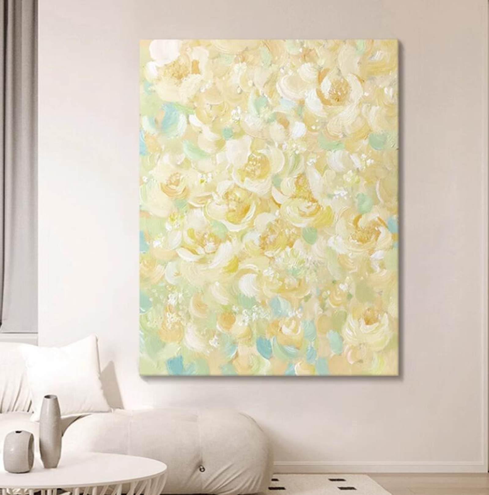 Peinture abstraite de fleurs pour salon moderne et chambre à coucher cosy