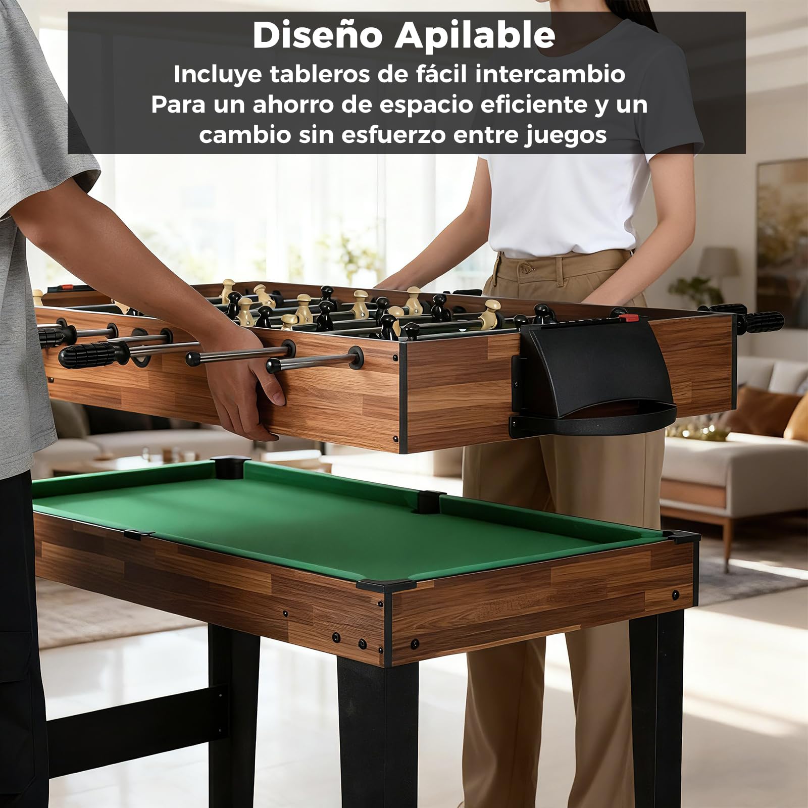 COSTWAY 10 en 1 Mesa de Multijuegos, Futbolín, Hockey de Aire, Billar, Ping Pong