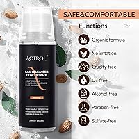 Vista 2 de Limpiador de pestañas concentrado de 3.4 fl oz, champú profesional de pestañas de almendra, limpiador de pestañas concentrado para extensiones