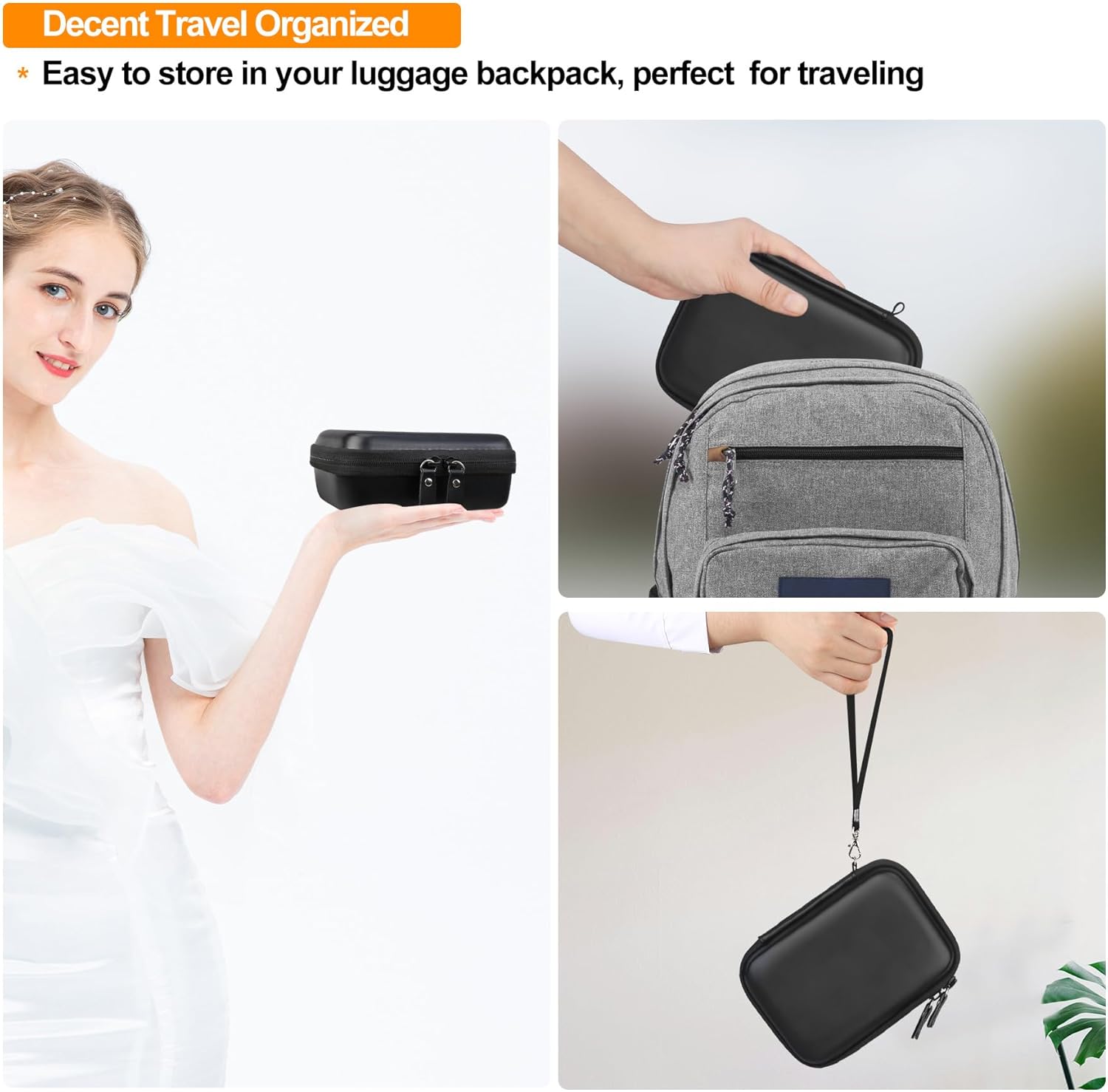 Elonbo Carrying Case for ORGSTA S001 Label Maker Machine, Portable Mini Bluetooth Thermal Label Printer Storage Holder, Wireless Small Handheld Sticker Maker Travel Bag, Pocket Fits Paper, Black - Image 8