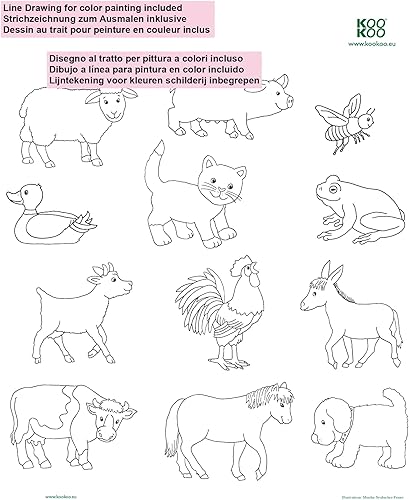 Miniatura 3 de KOOKOO KidsWorld - Reloj de pared para niños con sonidos naturales, 12 animales de granja