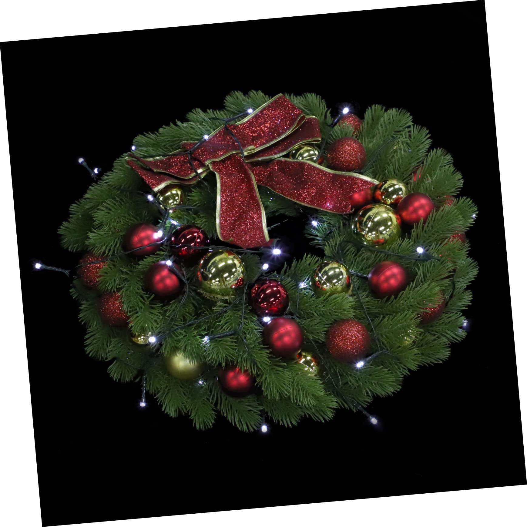 Uonlytech Décoration de Noël Lumineuse Guirlande Couronne de Noël avec Lumière Décoration Suspendue de Ornement