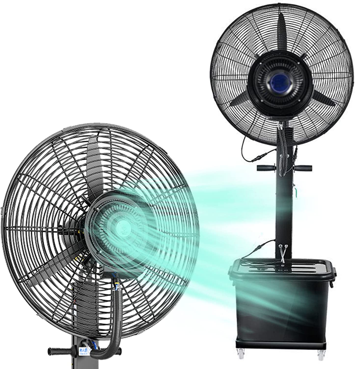 asdchZen Portable Oscillating Pedestal Misting Fan With 43L Tank For Garage, Patio, Backyard,One Color-Fan blade650mm